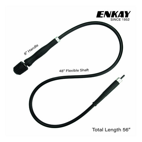 ENKAY flex shaft with 1-4 inch keyless chuck close-up for quick tool changes.