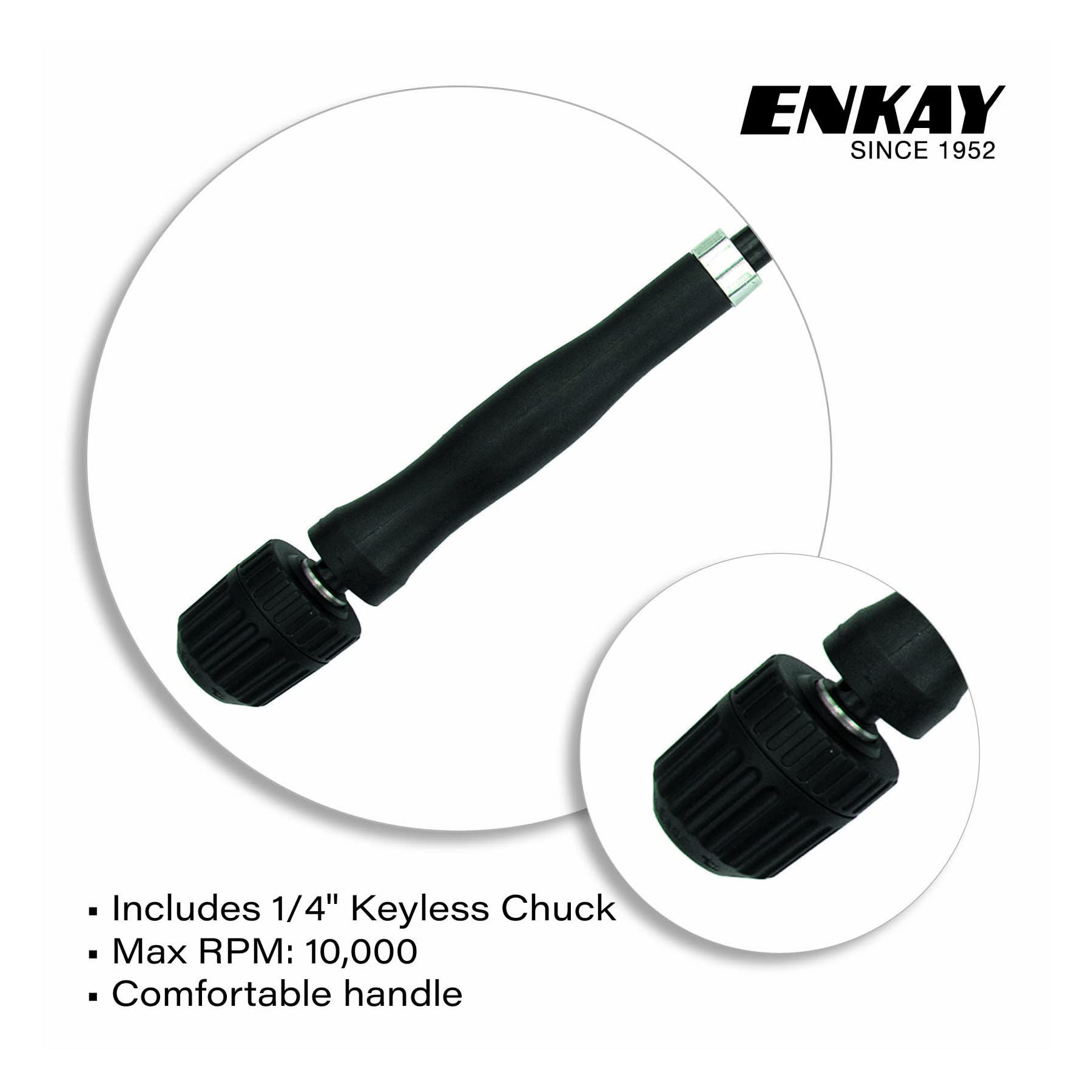 ENKAY flex shaft 56-inch cable in use demonstrates extended reach.