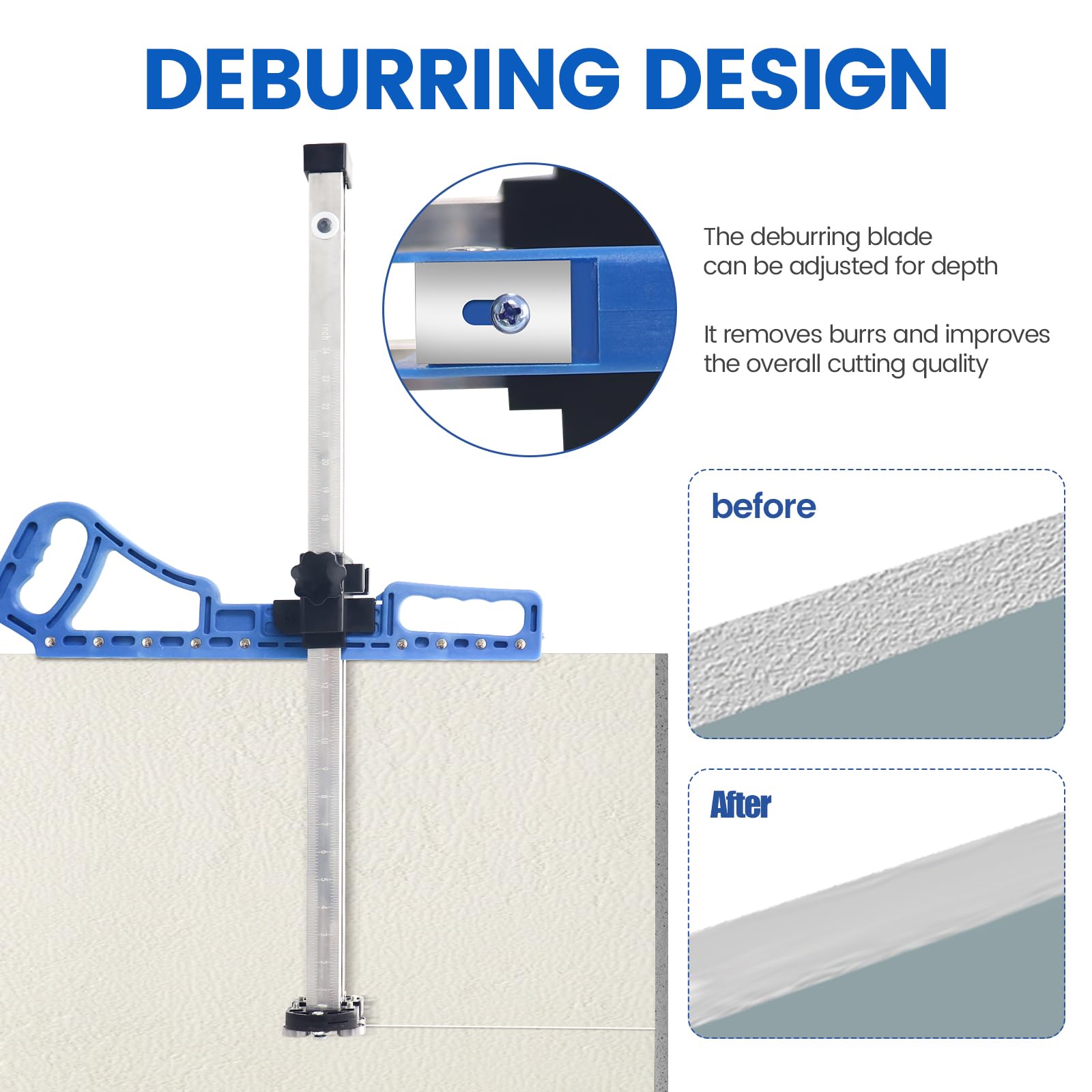 Enkreefi drywall cutting tool with 12 safety blades for extended cutting sessions.