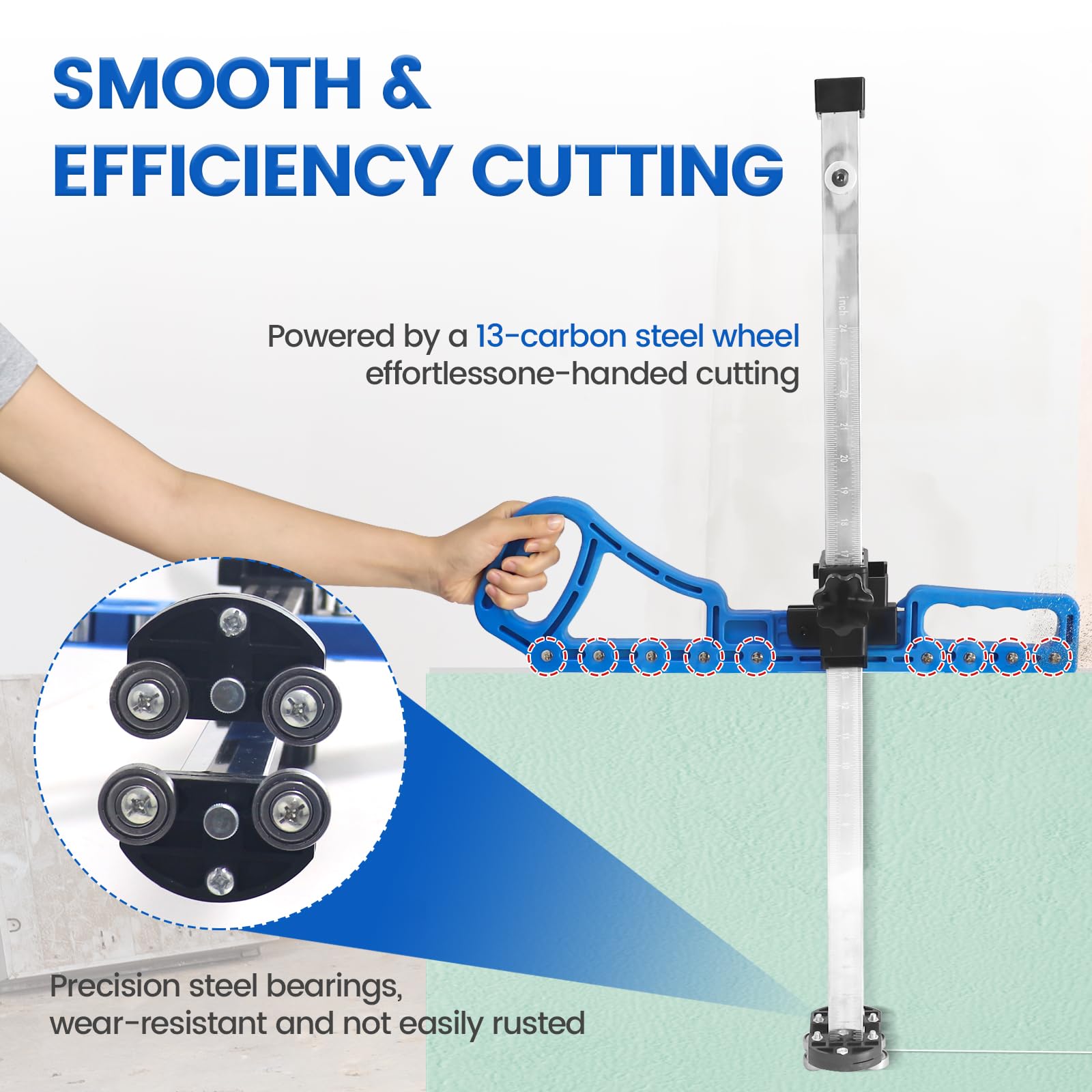 Enkreefi drywall cutting tool 13-bearing system delivers smooth, stable cuts during gypsum board work.