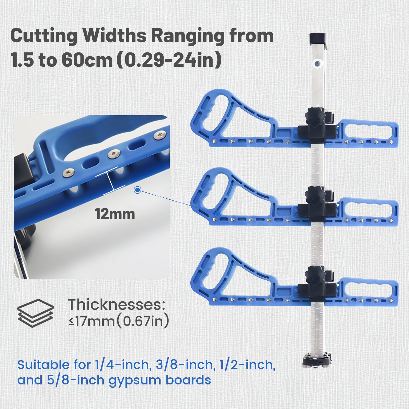 Enkreefi drywall cutting tool height adjustable rotary knob enables precise cuts.