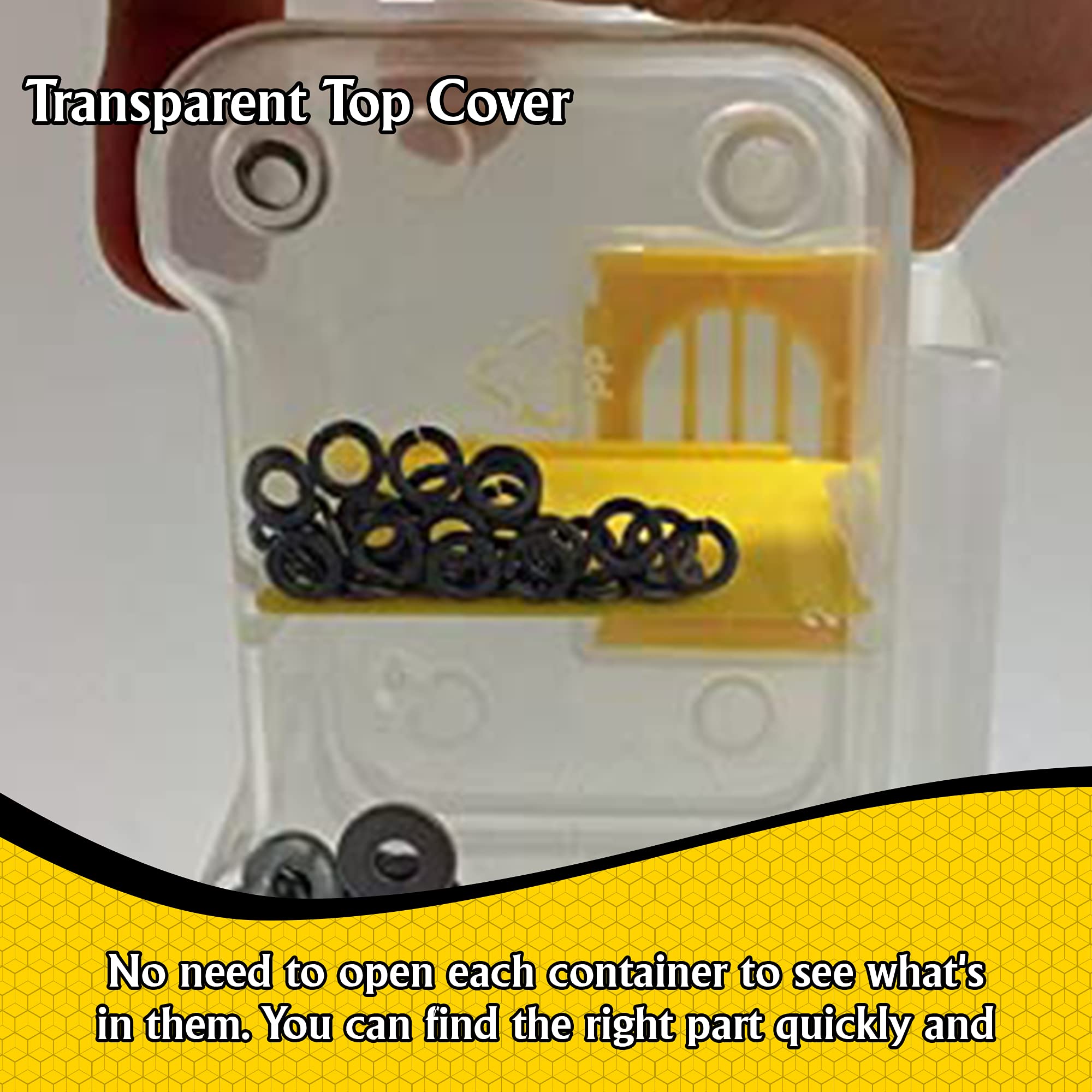 EnnovaTools WVE9420 transparent top cover reveals stored parts at a glance