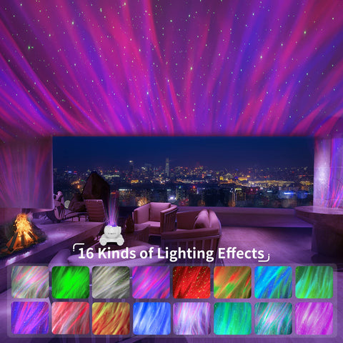 ENOKIK Aurora projection on the ceiling creating immersive sky scenes.