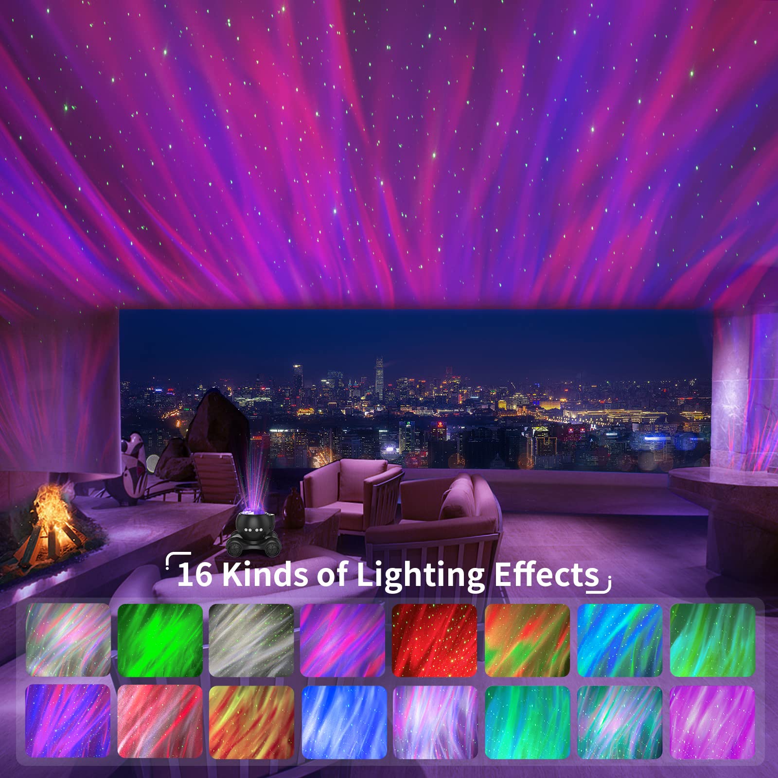 The ENOKIK Aurora Star Projector doubles as a Bluetooth speaker for mood music