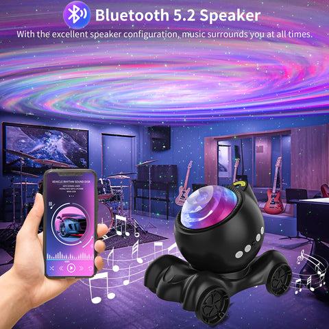 Soft white-noise options from ENOKIK Galaxy Projector aid relaxation and sleep.