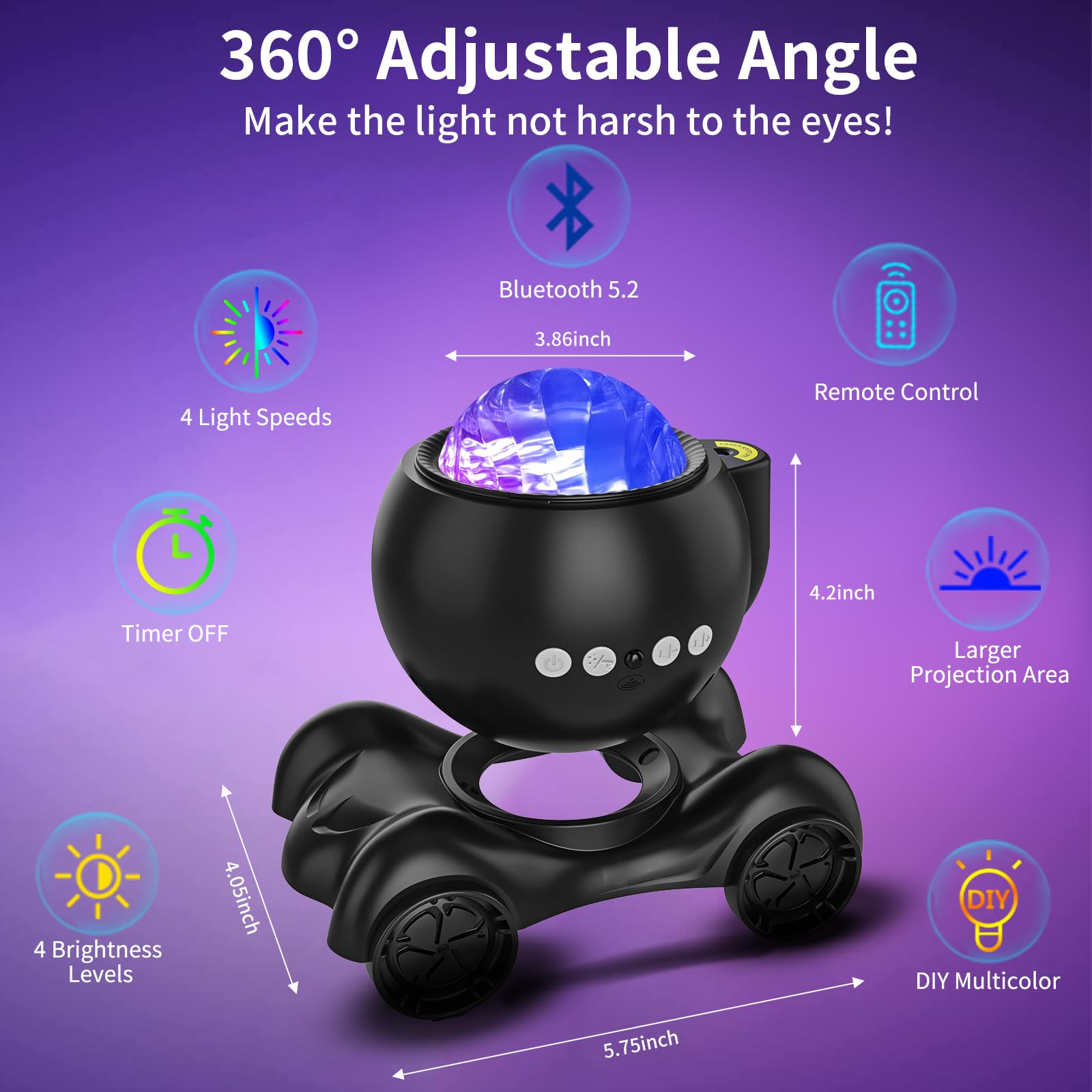 ENOKIK Star Projector offers white noise options to create calming environments.