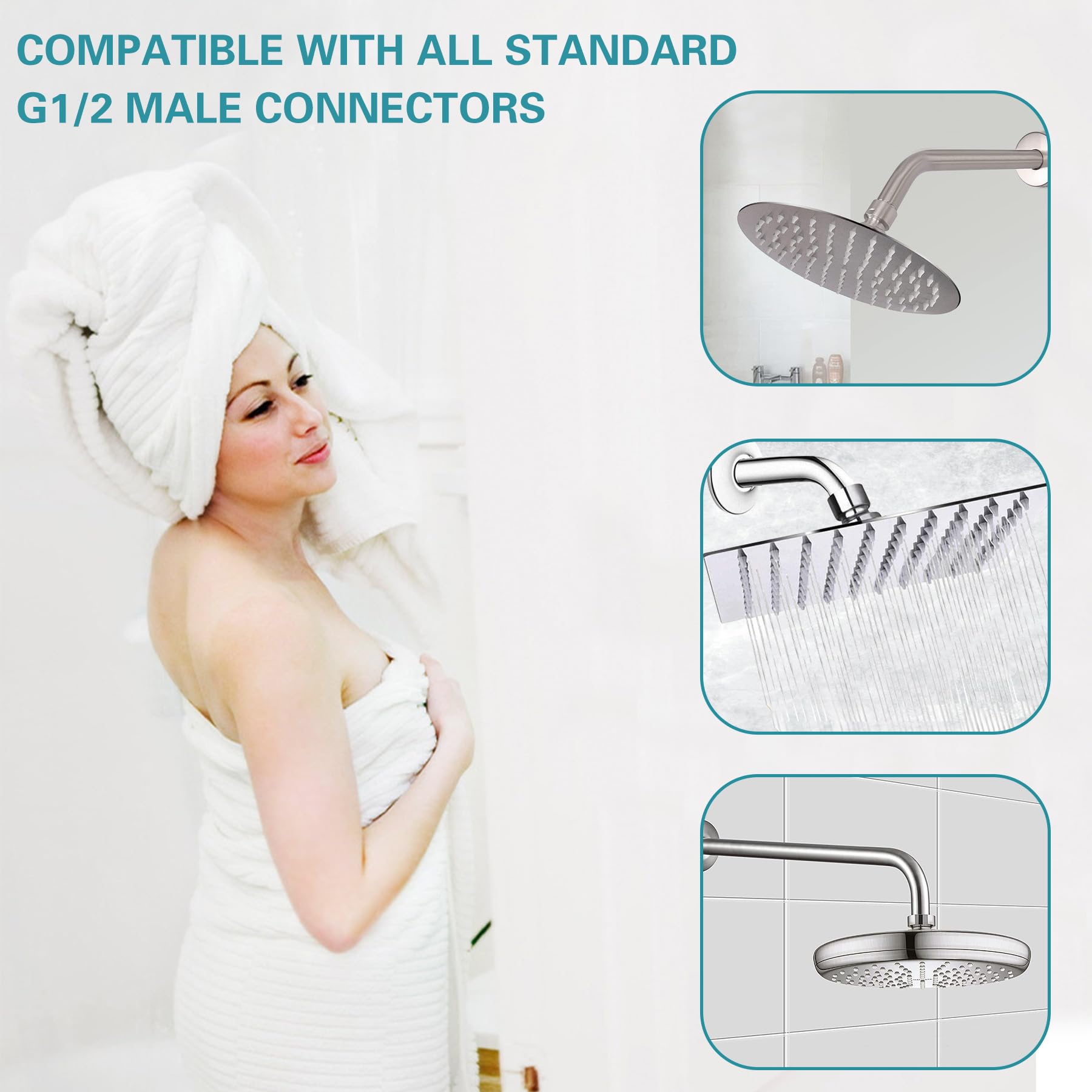 Enoughmen brushed nickel finish complements most bathrooms while resisting fingerprints.