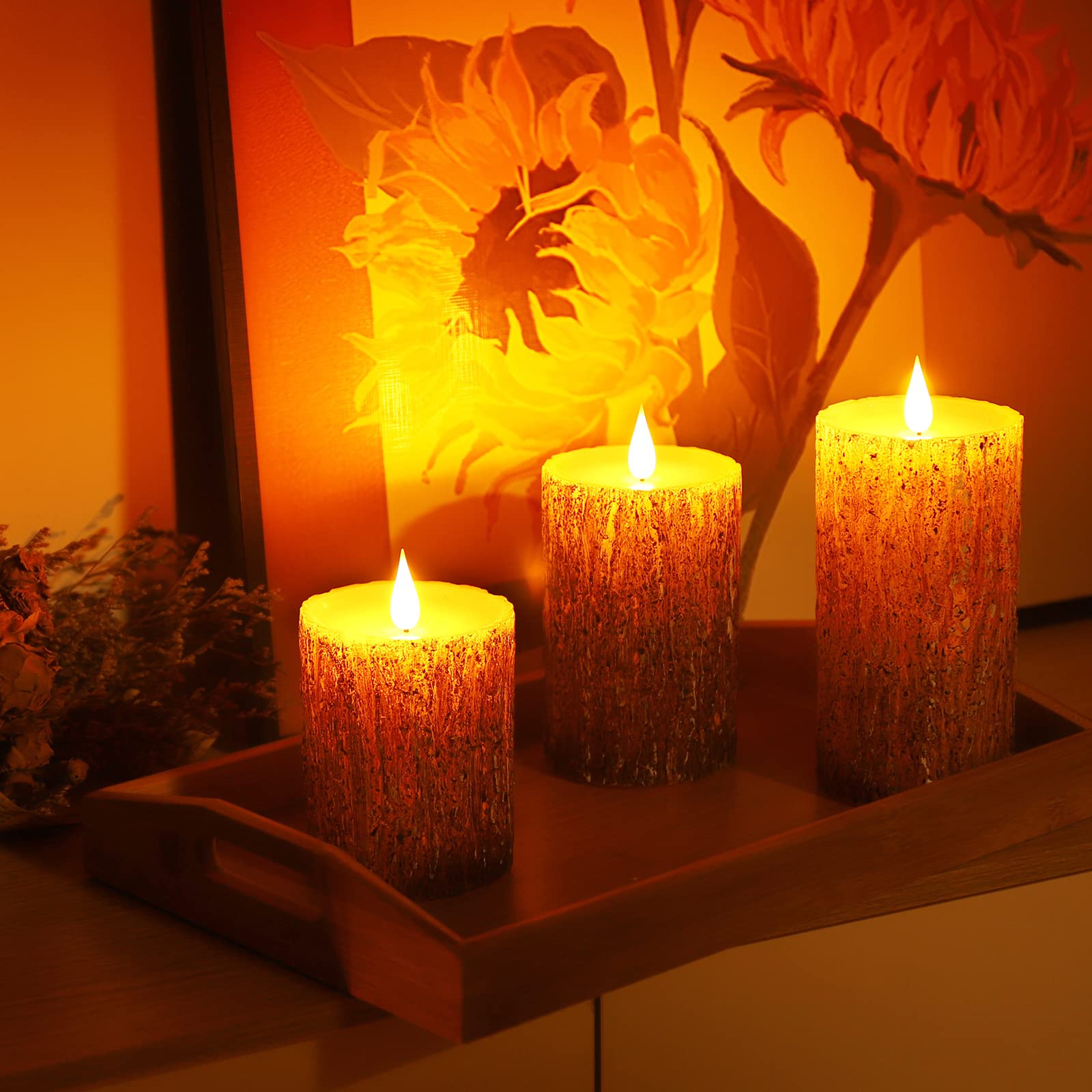 Enpornk candle set pine decor enhances tabletops and shelves.