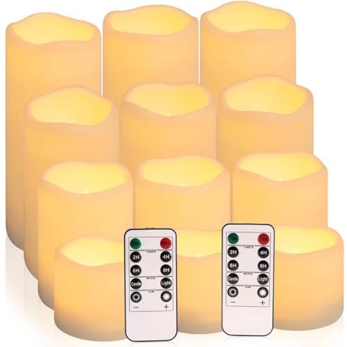 Enpornk flameless 3-inch candle set with realistic flicker for safe indoor lighting.