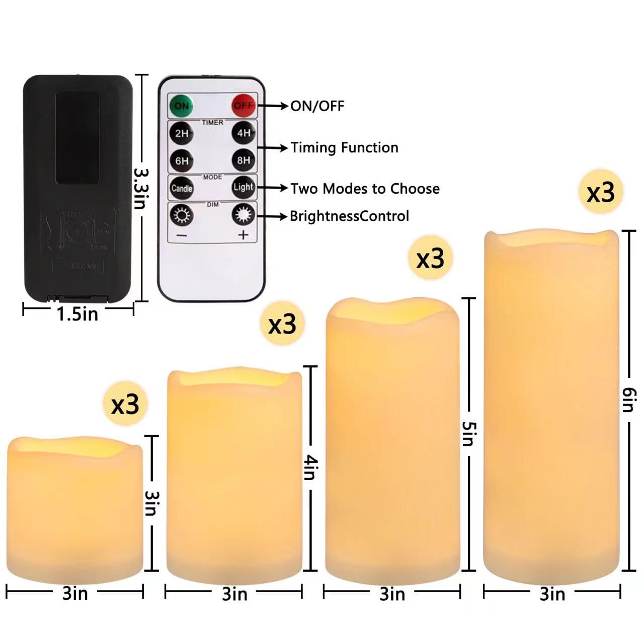 Enpornk flameless 4-inch candle set with warm glow for outdoor ambiance.