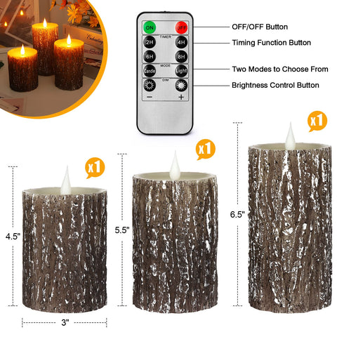 Enpornk flameless candles 6-inch pillar pine perfect for ambient nights.