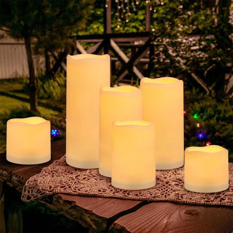 Enpornk flameless 6-inch candle set with remote for easy control.