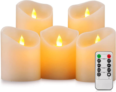 Enpornk flameless candles ivory 4-inch pillar for home decor and safe ambiance.