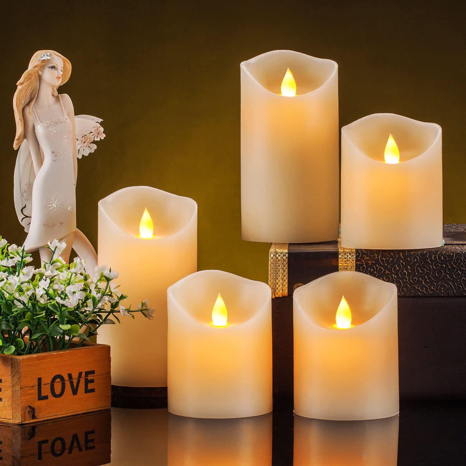 Enpornk flameless candles with remote control for easy, timer-based use.