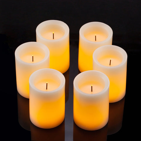 Enpornk LED flame-effect candles 3x4 ivory with remote for easy timing and ambiance
