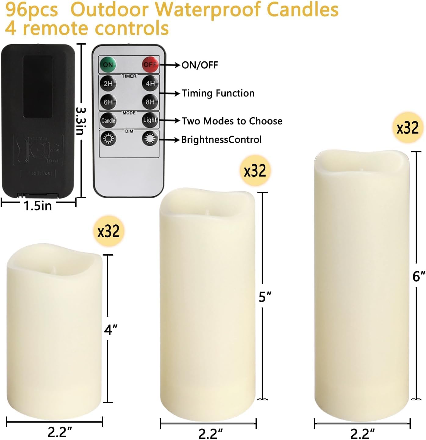 Enpornk waterproof candle shells protect batteries in rain and sun