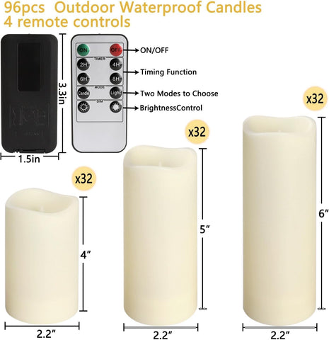 Enpornk waterproof candle shells protect batteries in rain and sun