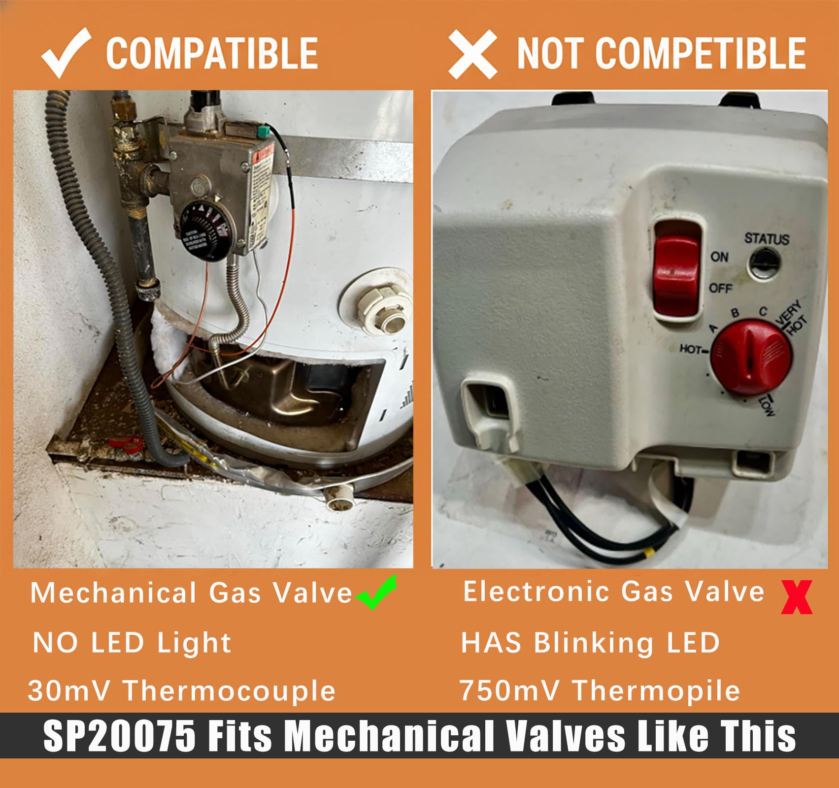 Enruieer SP20075 thermocouple provides sensitive ignition safety detection