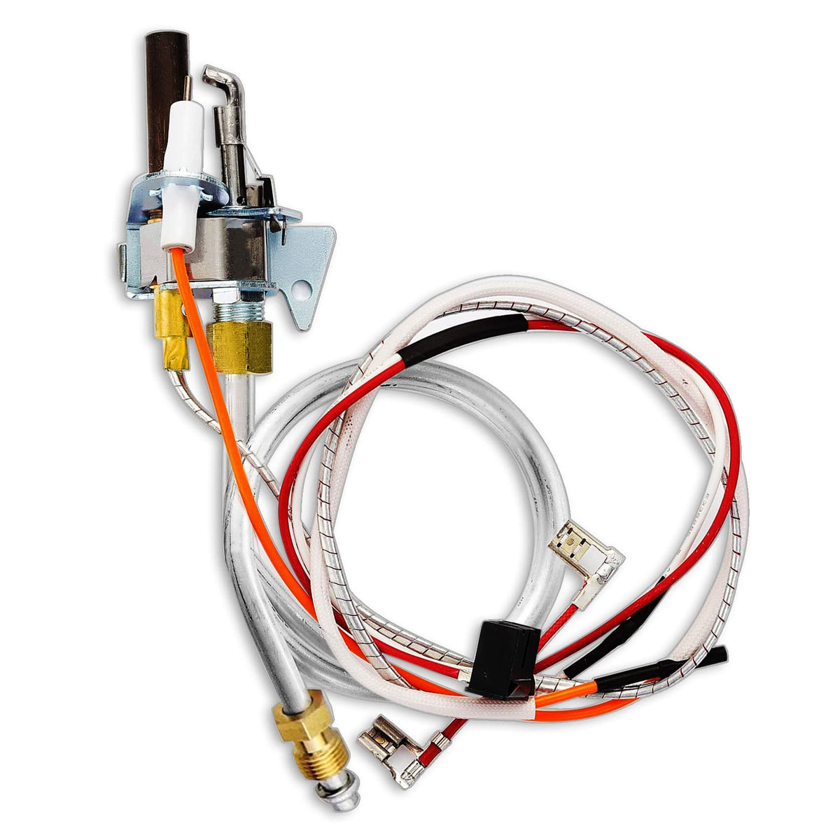 Enruieer water heater pilot assembly closeup showing durable components for reliable ignition.
