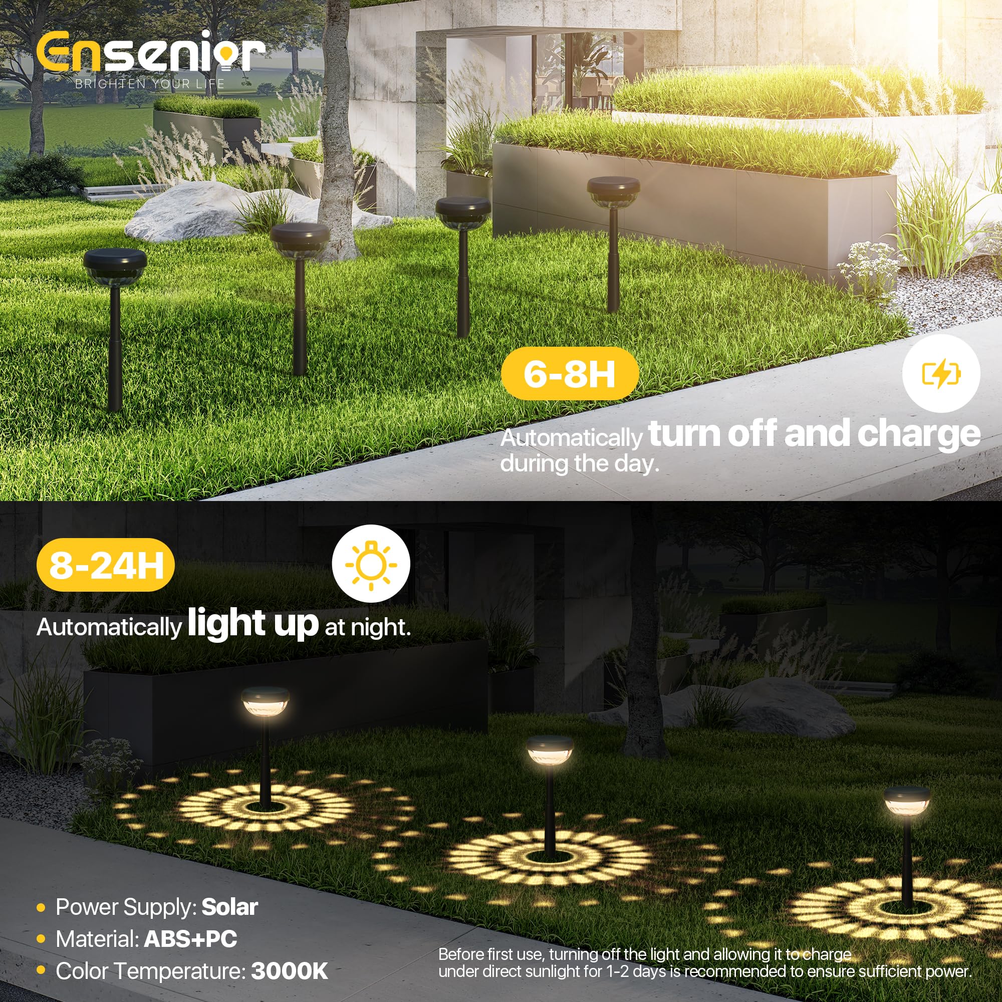 Ensenior tool-free installation makes DIY outdoor decor quick and simple.