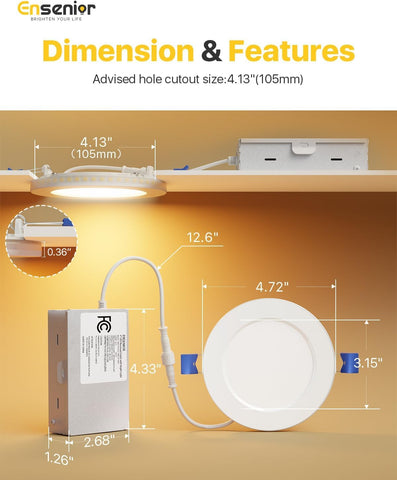 120V operation powers 1050 lumens with efficient energy use.