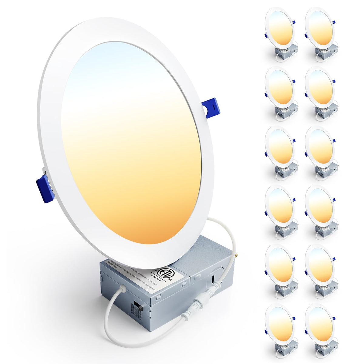 Ensenior 12-pack 8in LED downlight product shot for versatile ceiling lighting