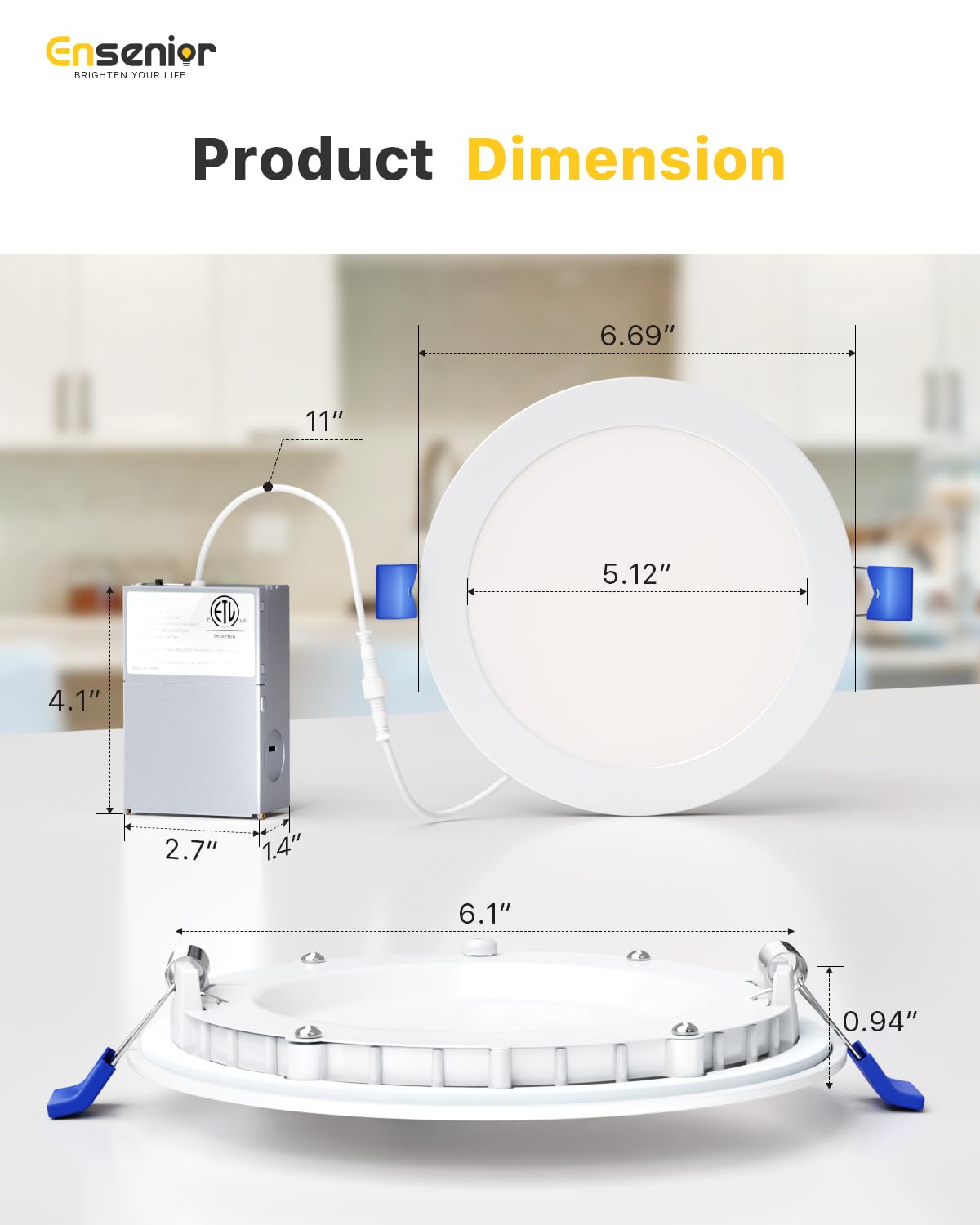 12W dimmable LED delivers smooth 5%-100% brightness control from Ensenior.