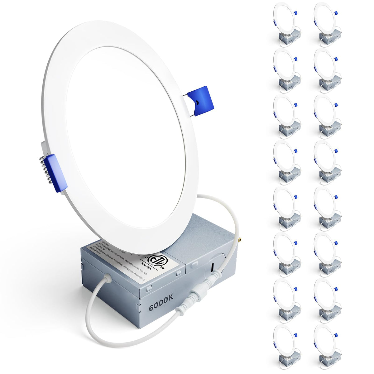 Ensenior 16-pack LED downlight 6-inch dimmable for living spaces.