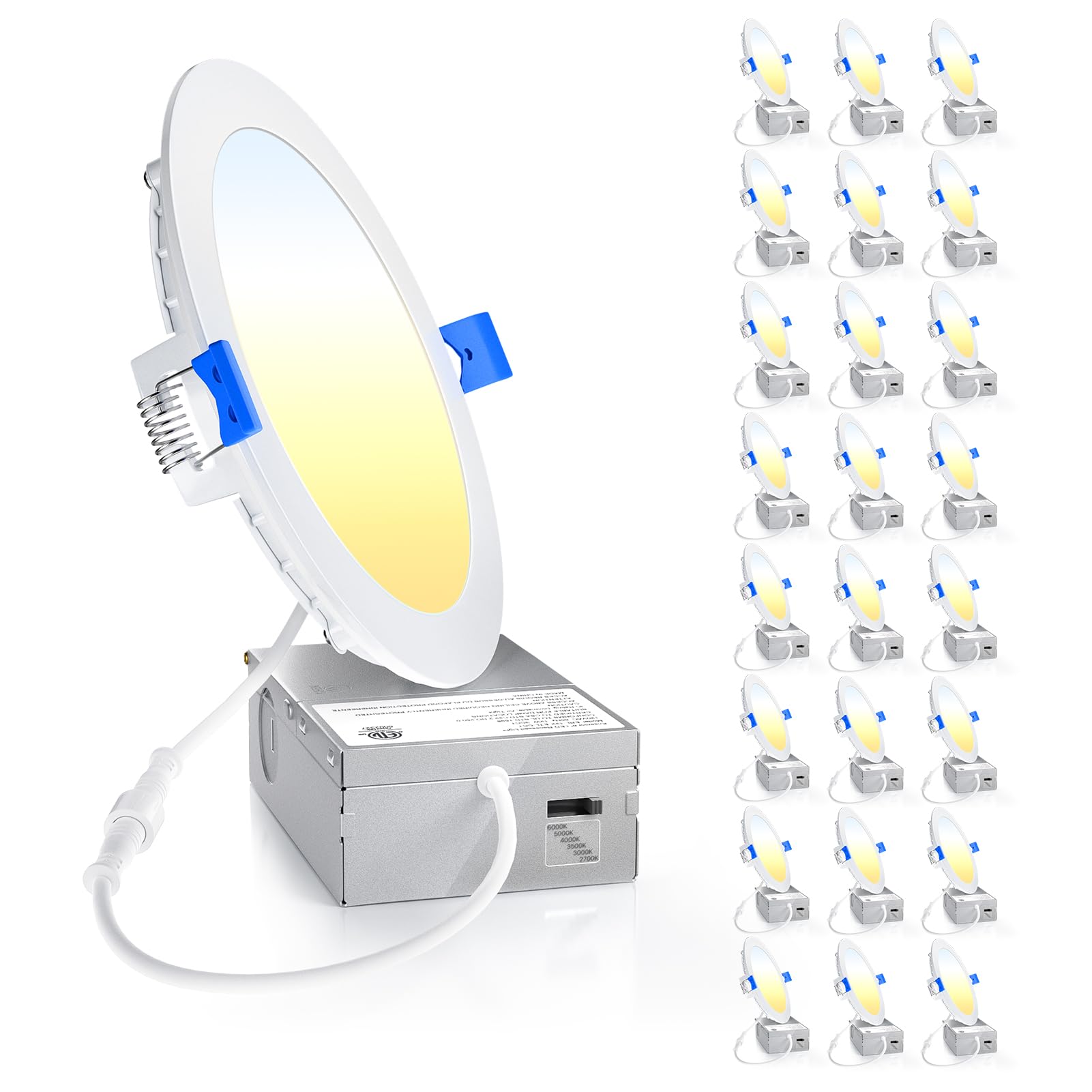 Ensenior 24-pack 6-inch LED recessed light for bright, uniform coverage in any room.