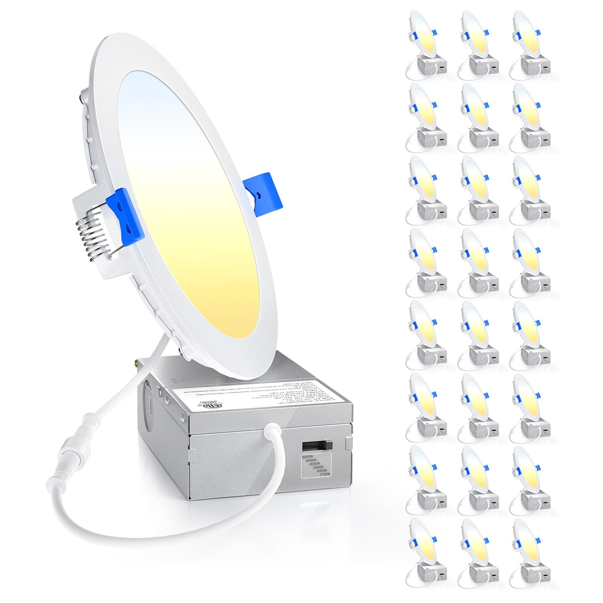 Ensenior 24-pack 6-inch LED recessed light for bright, uniform coverage in any room.