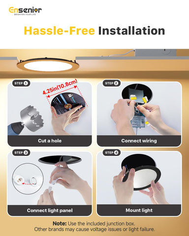 Ensenior 4-inch LED recessed light at 3500K neutral white for tasks