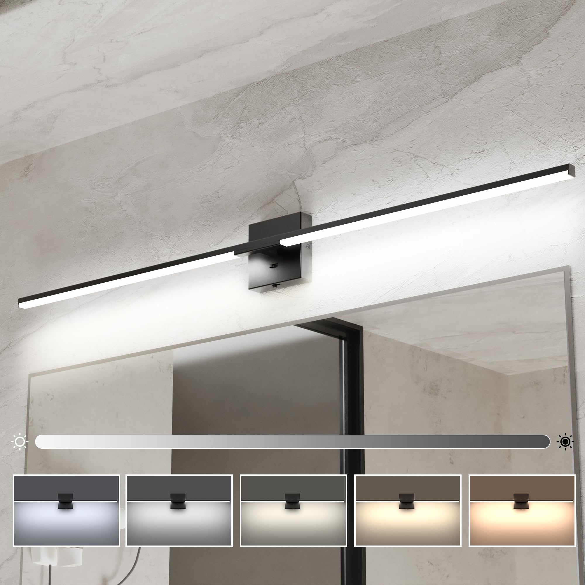 Ensenior 48inch bathroom vanity light with dimmable LED for adjustable brightness.