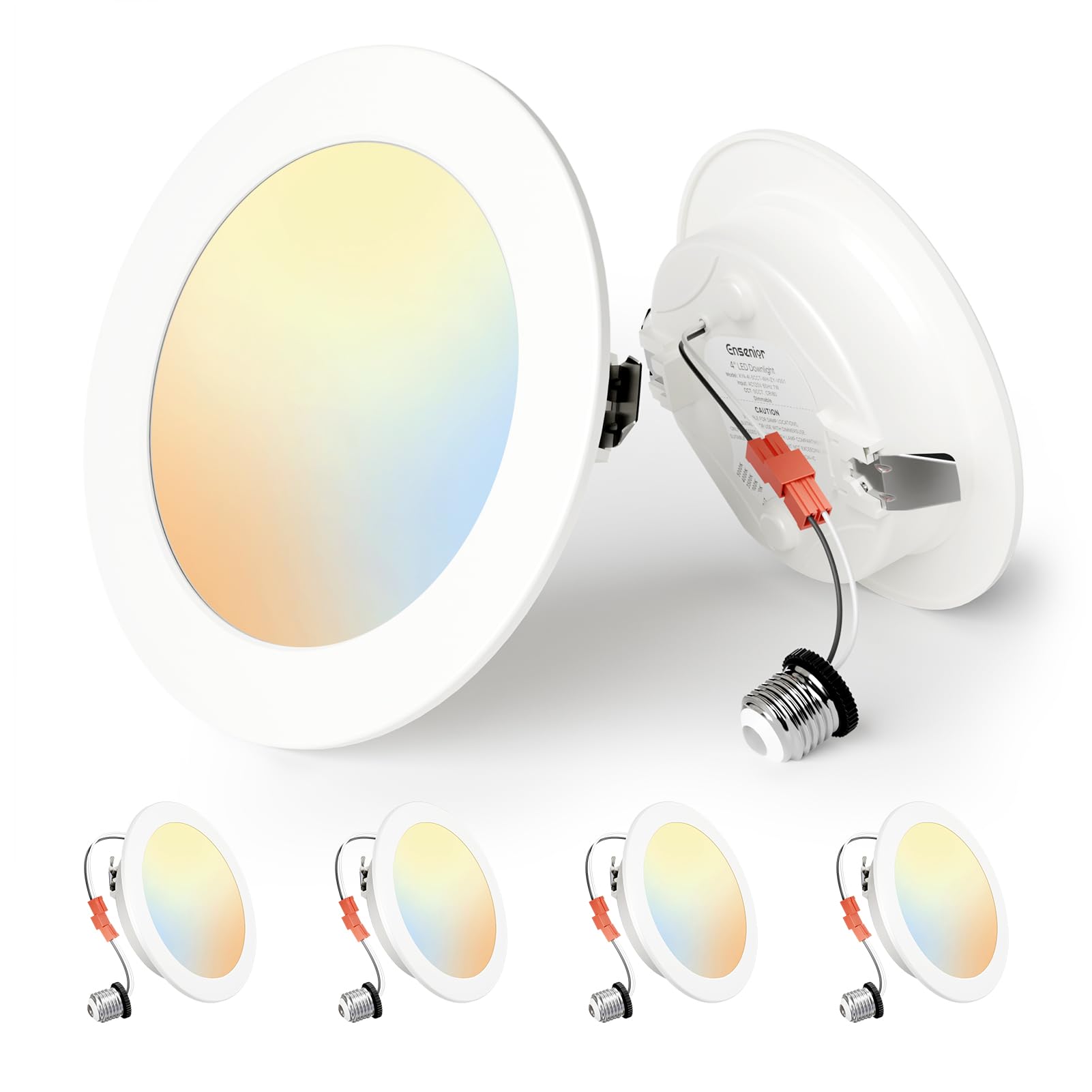 Ensenior 4-inch LED can light assembly demonstrates a clean retrofit with safe, long-lasting performance.