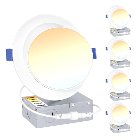 Ensenior 4-pack 6-inch gimbal downlights in box ready for installation.