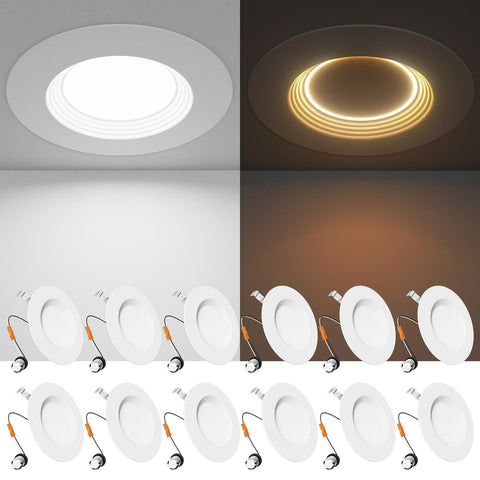 Ensenior 5-6 inch can light with night light installed in ceiling for cozy evenings