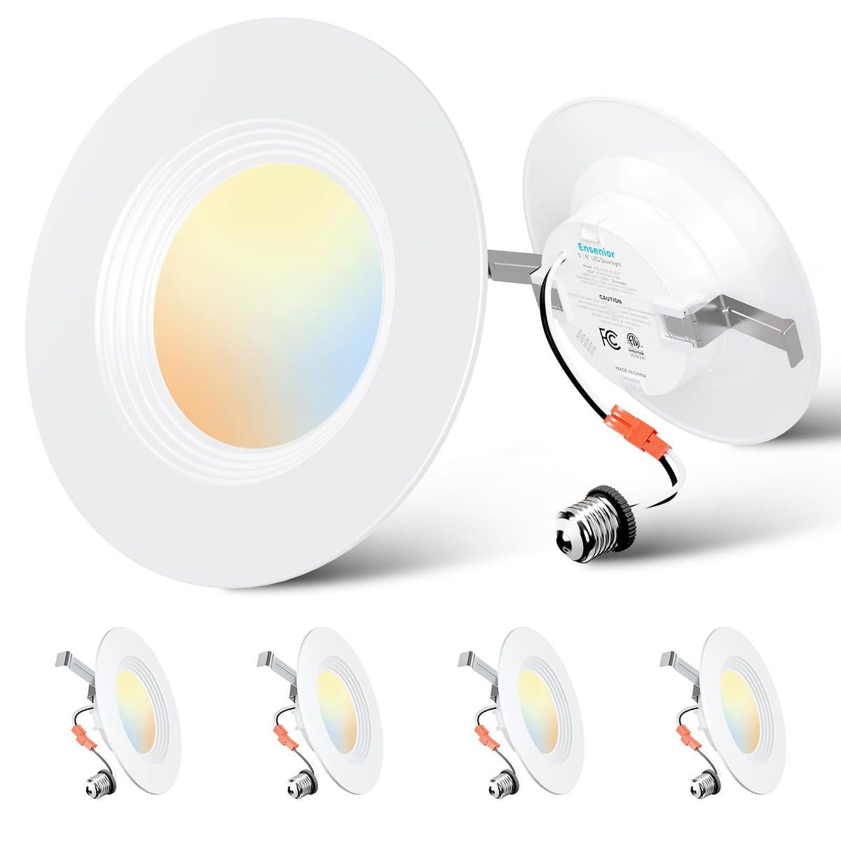 Ensenior 5-6-inch LED can light four-pack for quick, even room upgrade.