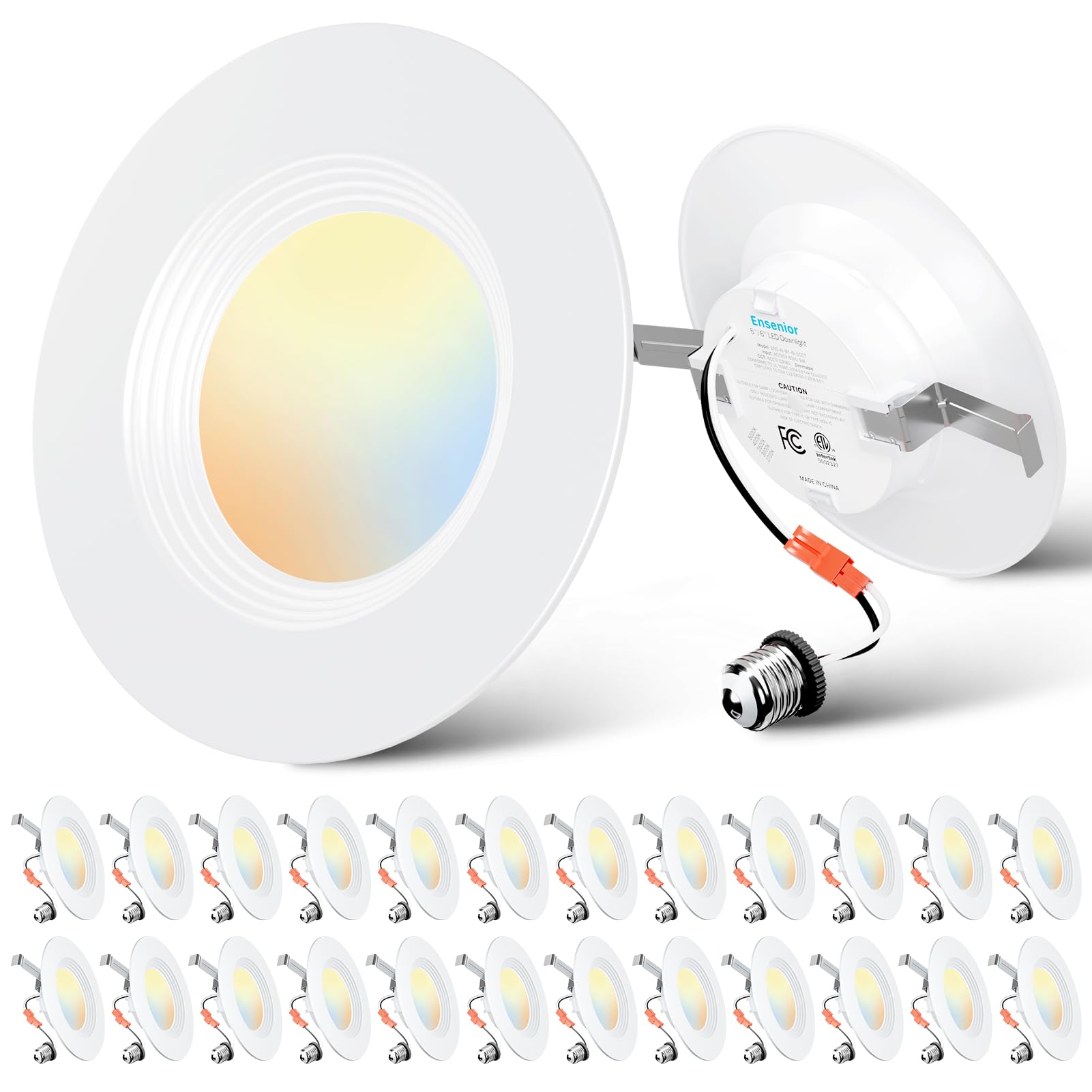 Ensenior 5-6 inch LED can light dimmable for flexible brightness.