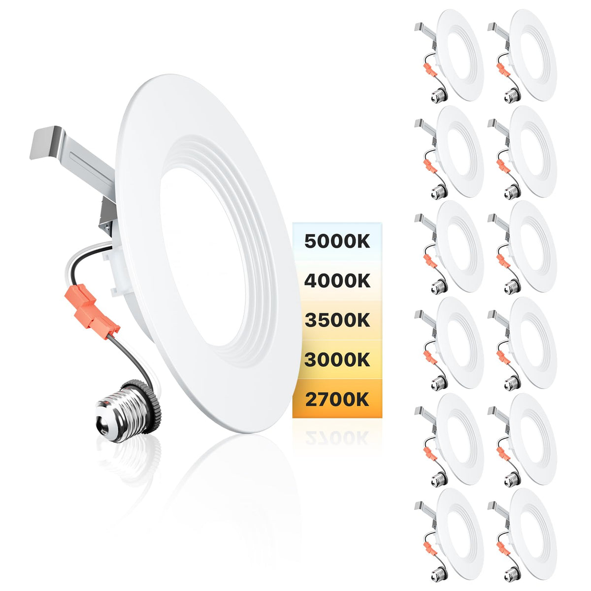 Ensenior 5/6-inch LED can light with dimmable brightness for living spaces