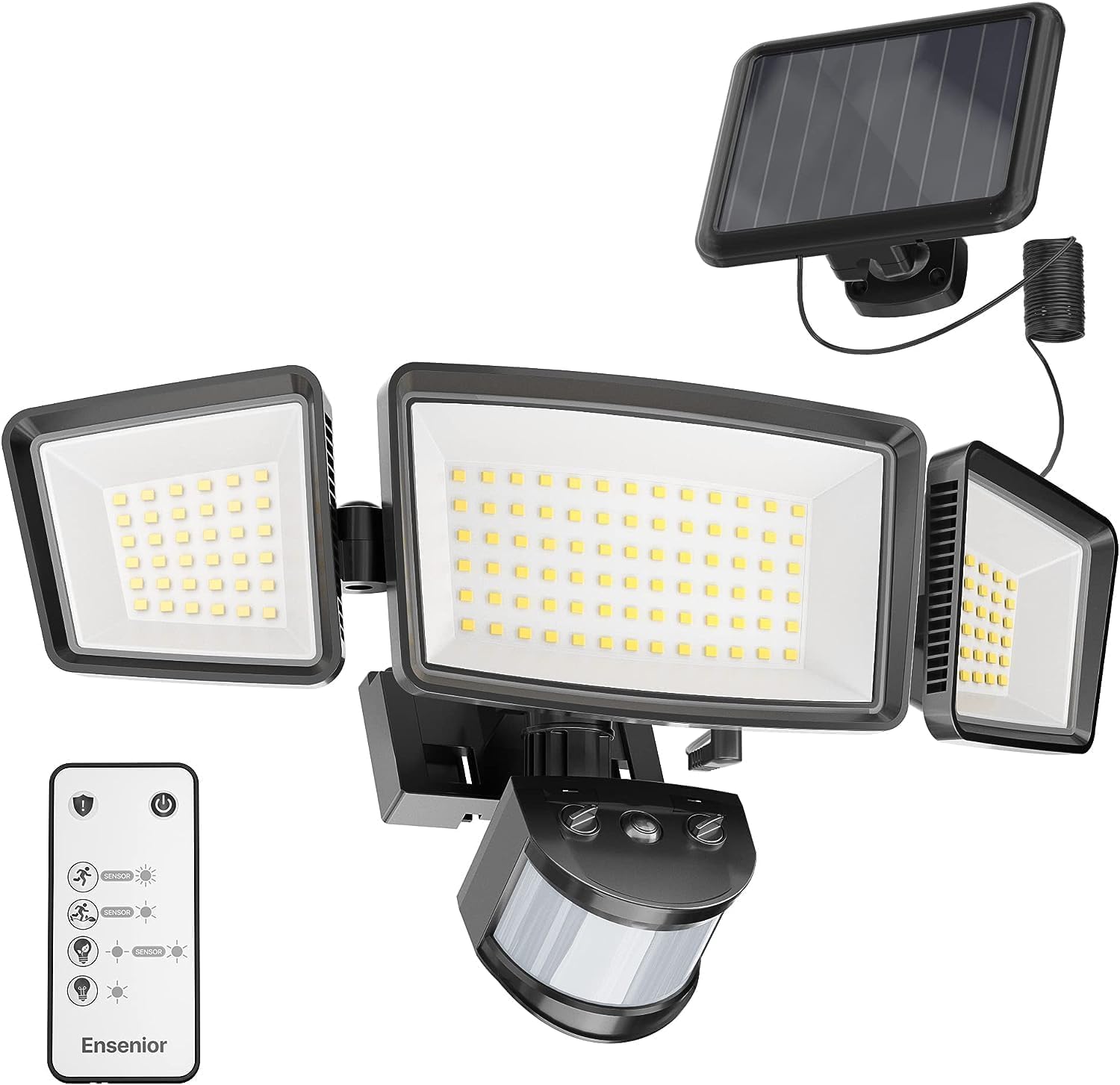 Ensenior 5-mode solar security light with versatile modes for flexible outdoor illumination.