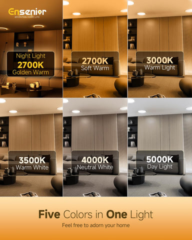 Ensenior 5CCT downlight: 2700K–5000K for versatile moods
