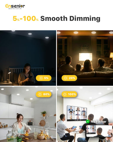 Ensenior 6-inch recessed light damp-rated for bathrooms.