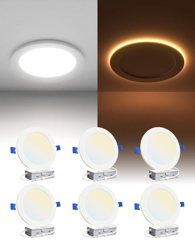 Ensenior 6-pack 6-inch downlight front view for clean ceiling integration.