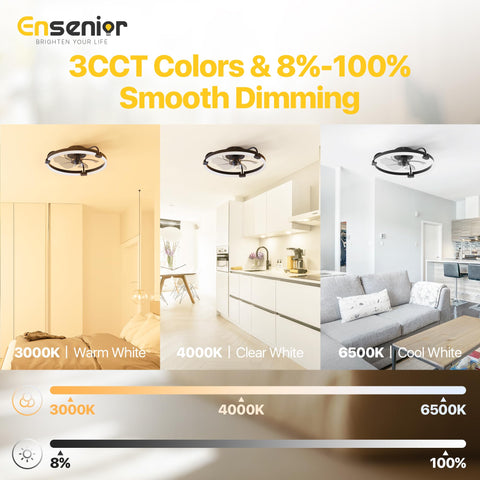 Ensenior 6-speed quiet DC motor ceiling fan offering versatile airflow