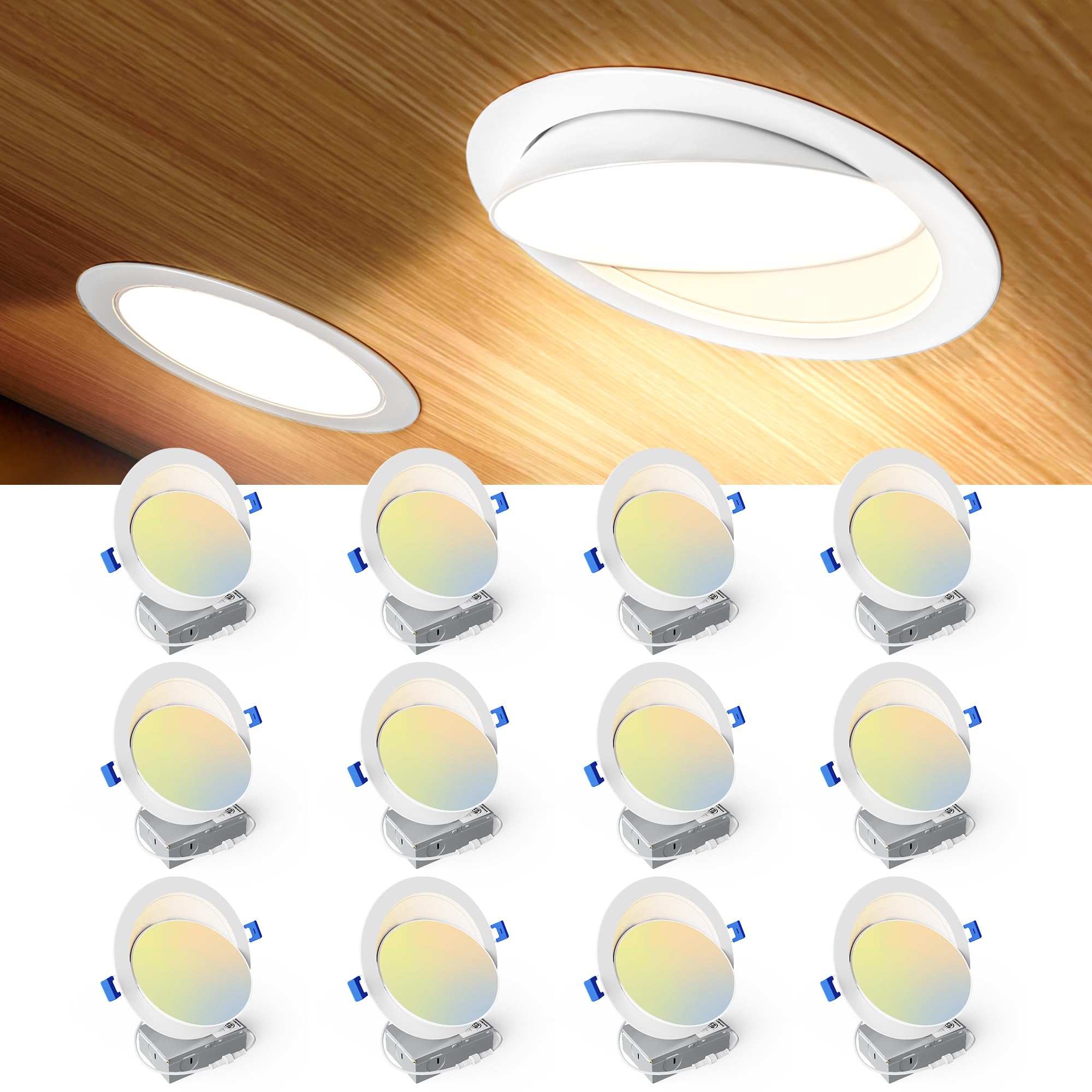 Ensenior 6-inch eyeball light with 360° rotation for flexible ceiling lighting
