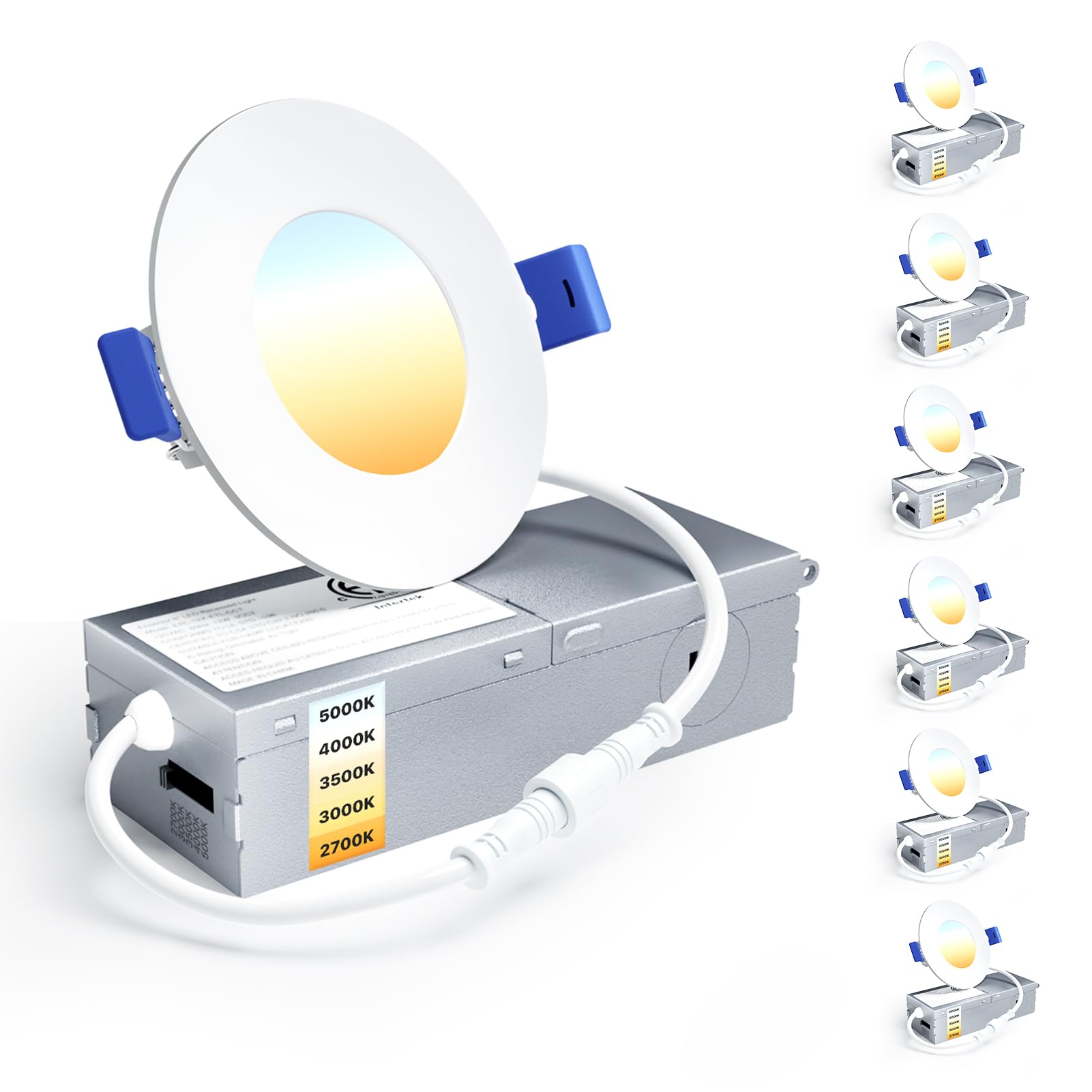 Ensenior 6-pack 3-inch dimmable LED recessed lights for energy-efficient home lighting