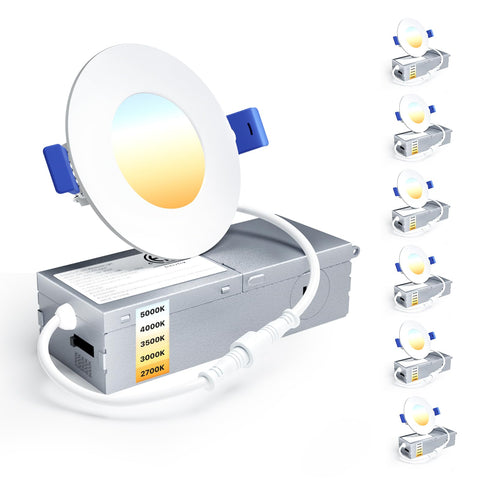 Ensenior 6-pack 3-inch dimmable LED recessed lights for energy-efficient home lighting