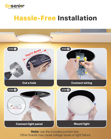 Ensenior 6-pack LED downlights ships for easy retrofit in living spaces