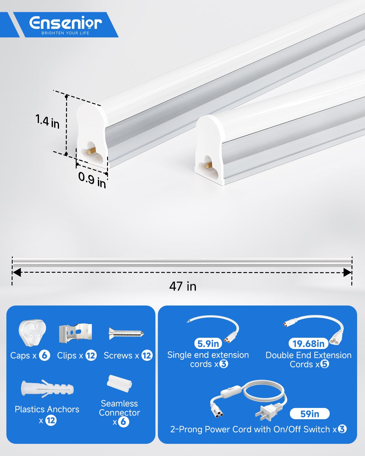 Ensenior aluminum housing resists dust and heat for long-lasting performance.