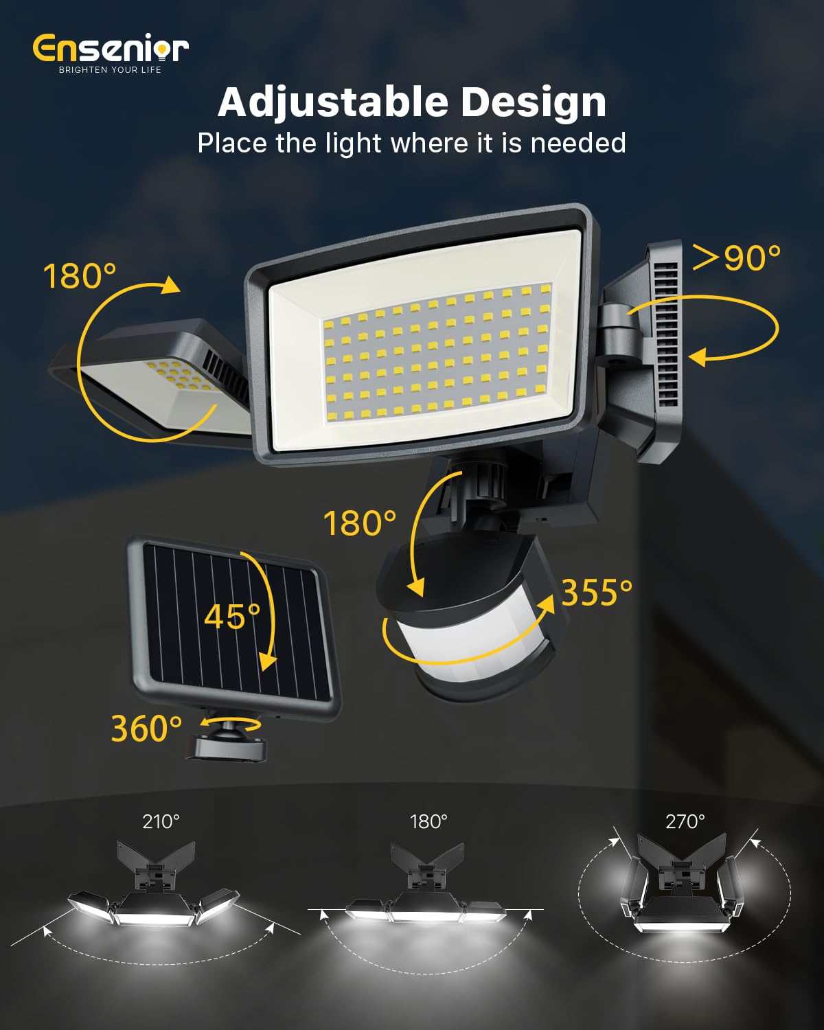 Ensenior 75ft sensing distance detects movement early for added security.
