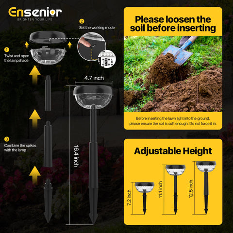 Ensenior tool-free installation makes outdoor decorating quick and easy.